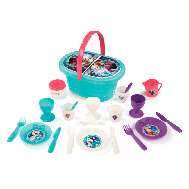 Детские кухни и бытовая техника - Набор посуды Smoby Frozen с набором для пикника (310578)