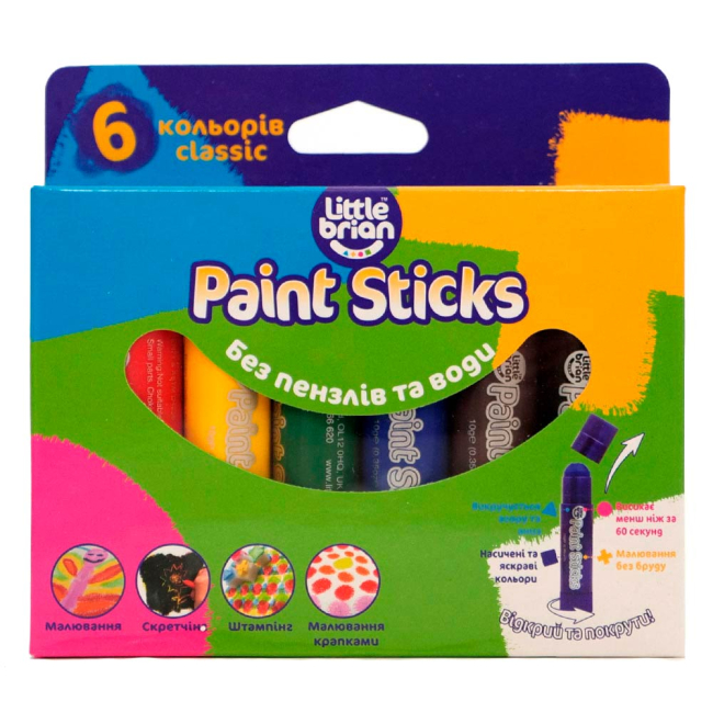 Канцтовары - Пастель Little Brian Paint sticks классическая 6 шт (LBPS10CA6) (538376)