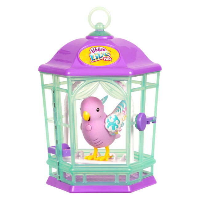 Фигурки животных - Интерактивная игрушка Little Live Pets Птичка в клетке Радужное сияние (28547)