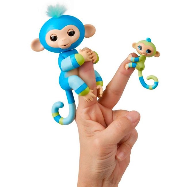 Фигурки животных - Интерактивная игрушка Fingerlings Обезьянка Билли с малышом 12 см (W3540/3541)