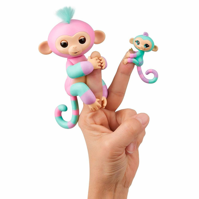 Фігурки тварин - Інтерактивна іграшка Fingerlings Мавпочка Ешлі із малюком 12 см (W3540/3542)