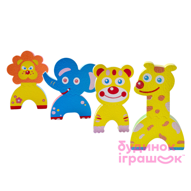 Игрушки для ванны - Аква-пазлы Baby Great Забавные животные 4 игрушки (GB-FM4A) (5002027)