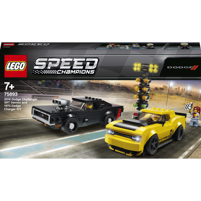 Конструкторы LEGO - Конструктор LEGO Speed Champions Автомобили 2018 Dodge Challenger SRT Demon и 1970 Dodge Charger R/T (75893)