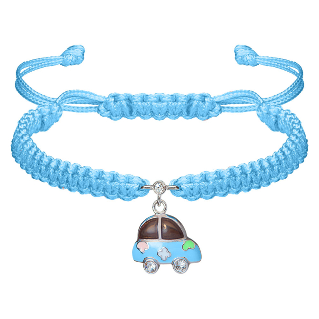 Ювелирные украшения - Браслет UMa&UMi Машинка серебро голубой (410543400604)