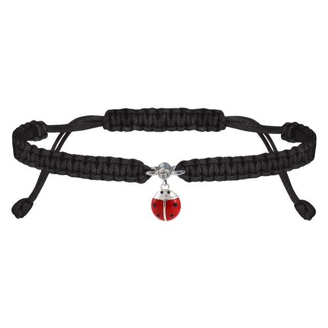 Ювелирные украшения - Браслет UmaUmi Божья коровка серебро чёрный (4521073653222)
