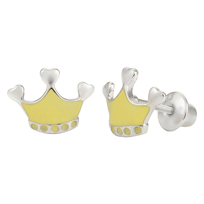 Ювелірні прикраси - Сережки UMa&UMi Корона срібло жовті (5195020582324)