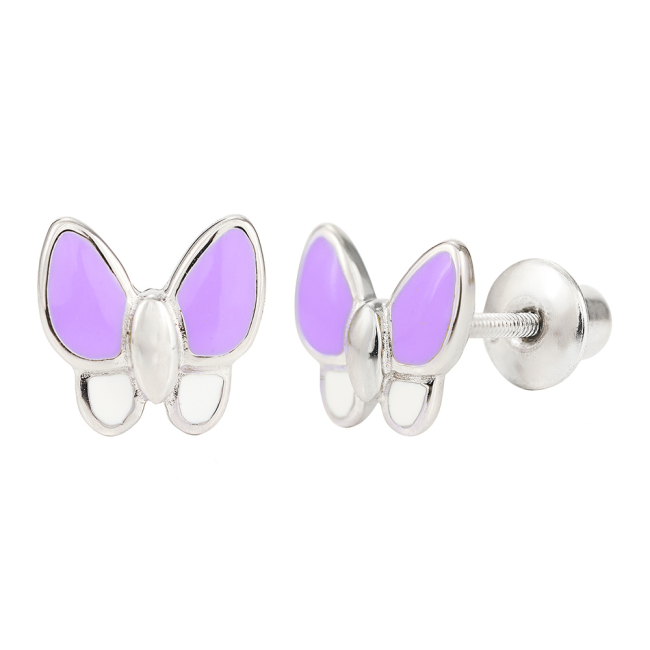 Ювелірні прикраси - Сережки UMa&UMi Метелик срібло фіолетові (2381108457896)