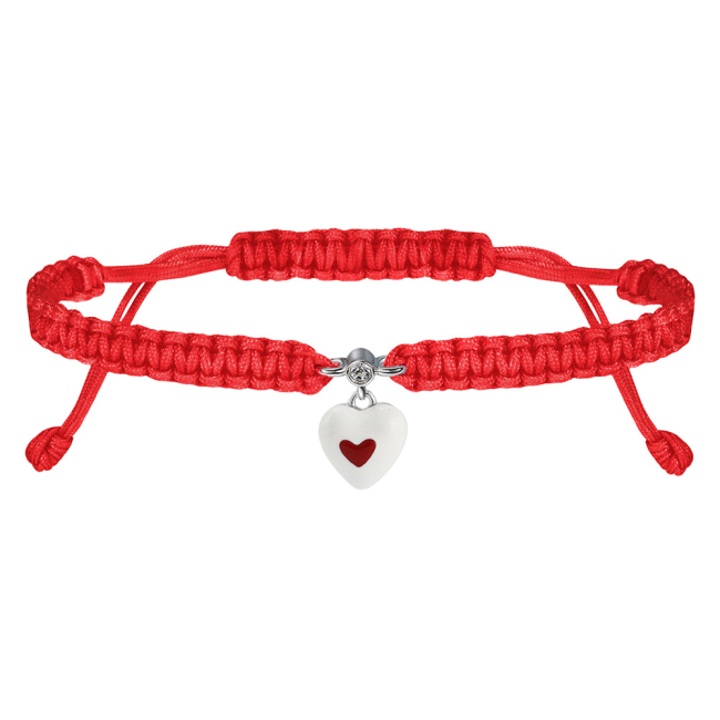 Ювелирные украшения - Браслет UMa&UMi Сердце в сердце серебро красный (7593861480706)