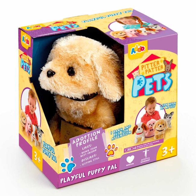 Мягкие животные - Интерактивная игрушка Addo Pitter patter pets Щенок бежевый звук (315-11121/1)