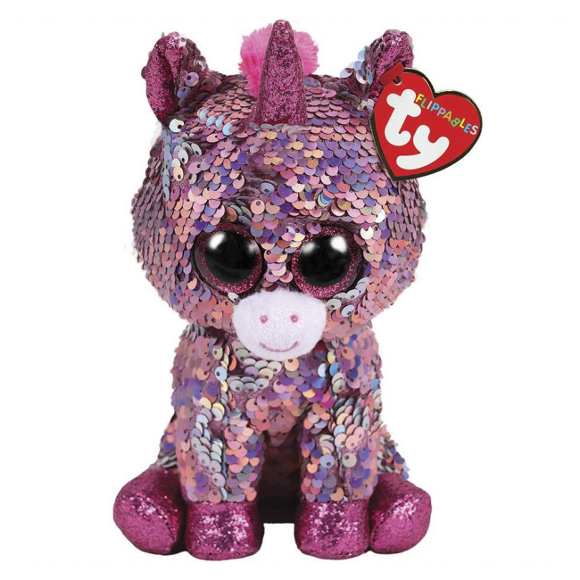 Мягкие животные - Мягкая игрушка TY Flippables Розовый единорог Сансет 15 см (36670)