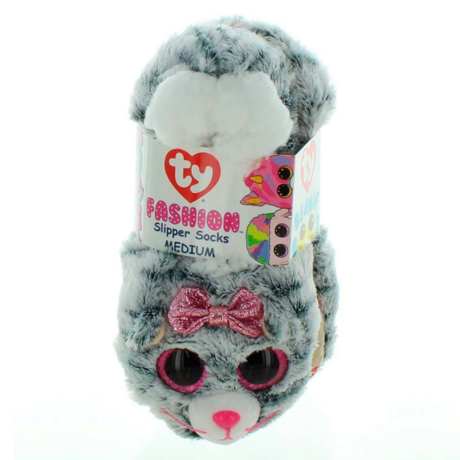 Мягкие животные - Мягкая игрушка-тапочки TY Fashion Котенок Кики M (95330)