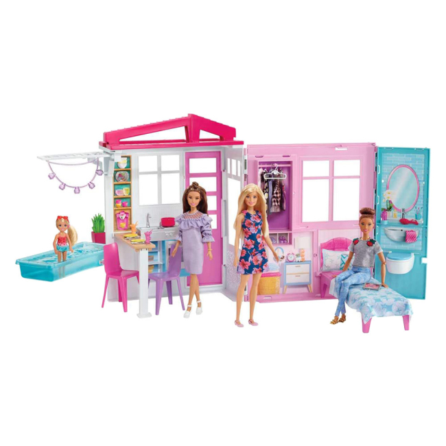 Меблі та будиночки - Ігровий набір Barbie Будиночок із лялькою (FXG55)
