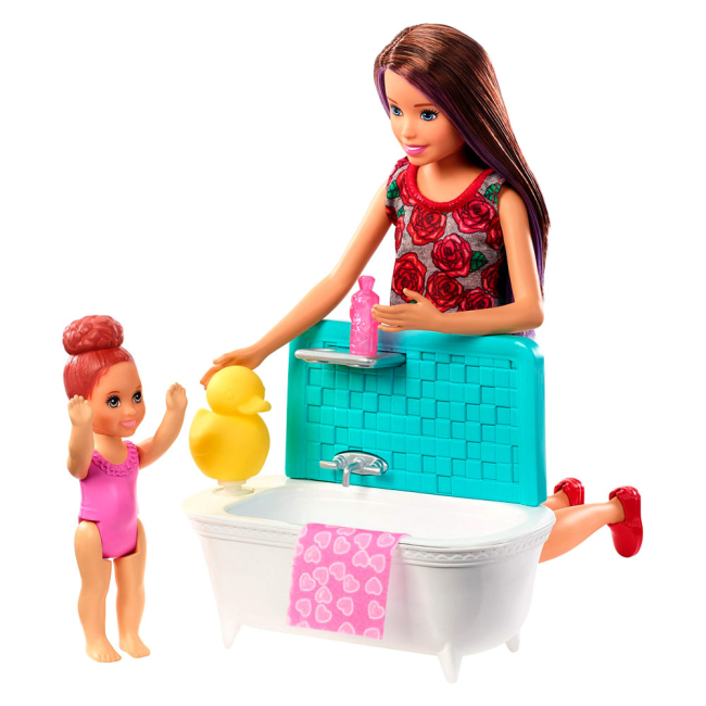 Ляльки - Набір Barbie Skipper babysitters inc Ванна кімната (FHY97/FXH05)