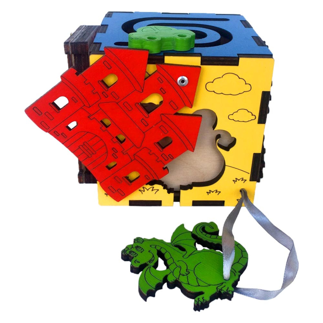 Розвивальні іграшки - Розвивальна іграшка Little Panda Бізікуб із драконом 10 см (10-544114)