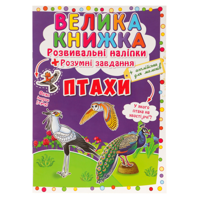 Детские книги - Книга «Развивающие наклейки Умные задания Птицы» на украинском (9789669366573)