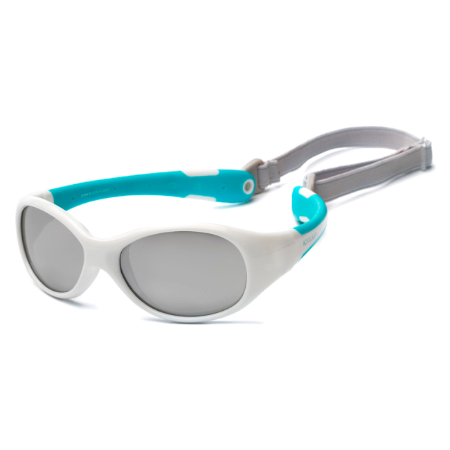 Сонцезахисні окуляри - Сонцезахисні окуляри Koolsun Flex біло-бірюзові до 3 років (KS-FLWA000)
