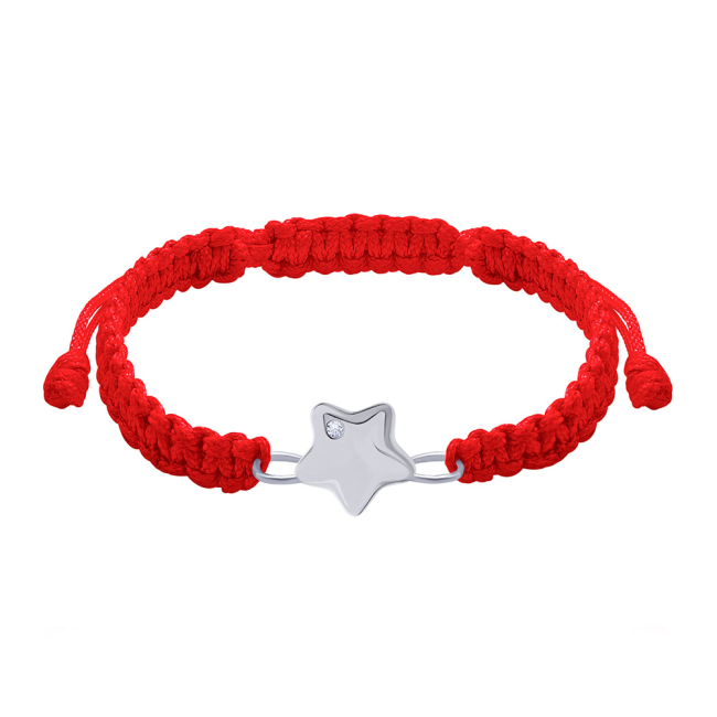 Ювелирные украшения - Браслет плетеный UMa&UMi Звезда Swarovski красный (6086167284853)