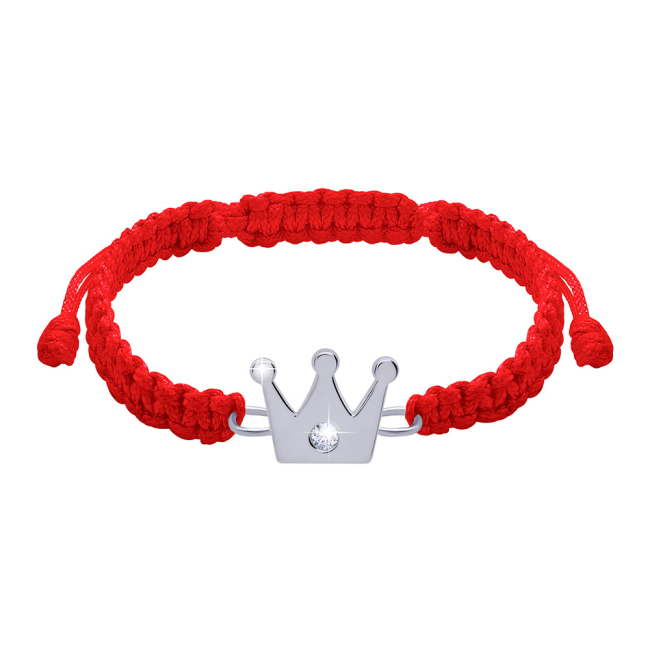 Ювелірні прикраси - Браслет плетений UmaUmi Корона Swarovski червоний (4115492969981)
