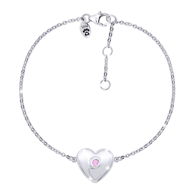 Ювелірні прикраси - Браслет UmaUmi Серце велике об'ємне рожевий (2442709835268)