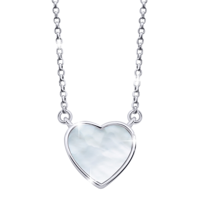 Ювелирные украшения - Колье UmaUmi Сердце большое с перламутром белое (7201224496720)