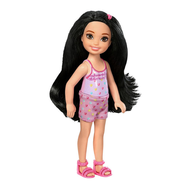 Куклы - Кукла Barbie Club Chelsea Брюнетка в розовой майке (DWJ33/DWJ37)