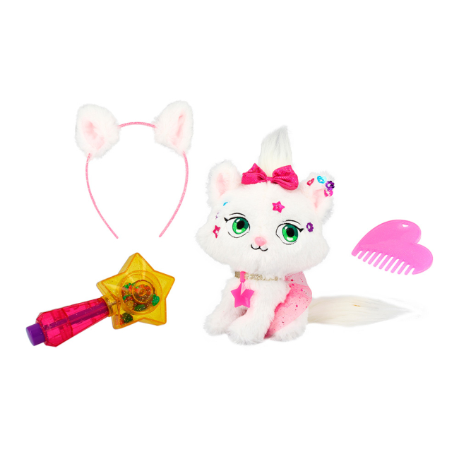 Мягкие животные - Мягкая игрушка Shimmer stars Котенок Джелли с аксессуарами 28 см (S19303)
