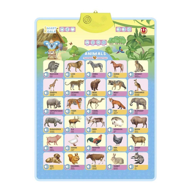 Навчальні іграшки - Інтерактивний плакат Smart koala Дикі тварини (SKCIA1)