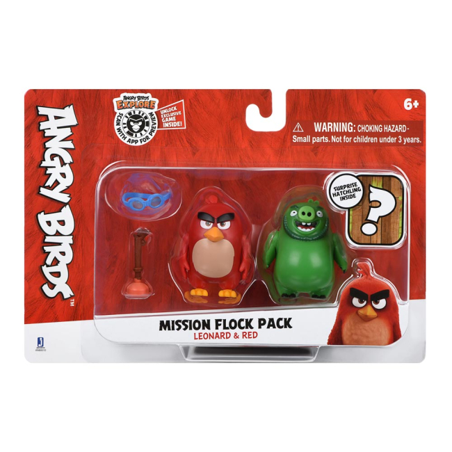 Фигурки персонажей - Набор Angry birds Mission flock Ред и Леонард сюрприз (ANB0010)