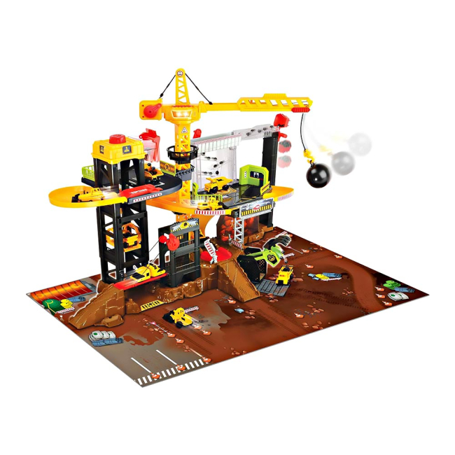 Автотреки - Набір Dickie toys Construction Будівельний майданчик зі світлом і звуком (3729010)