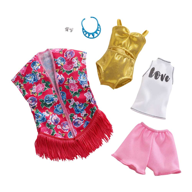 Одежда и аксессуары - Одежда Barbie Два наряда Жилетка и золотой купальник (FYW82/FXJ62)