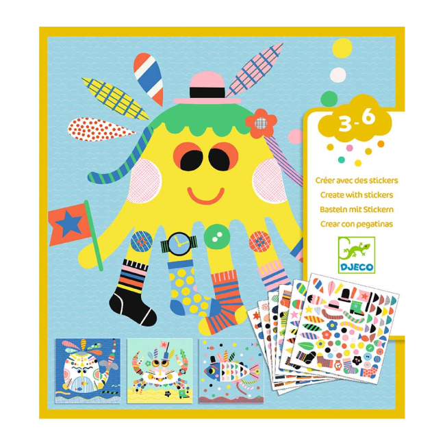 Наборы для творчества - Художественный комплект Djeco Маринс  с наклейками (DJ08931)