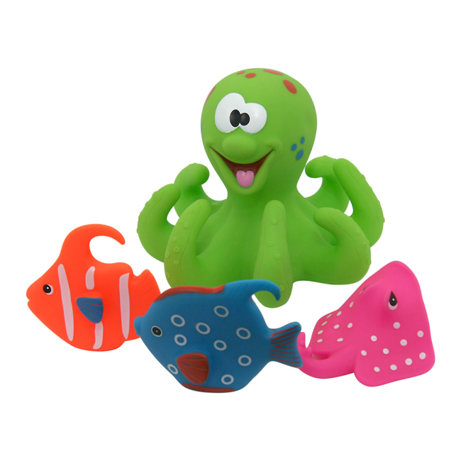 Игрушки для ванны - Набор Baby Team Подводный мир Осьминог зеленый (9005/9005-1)