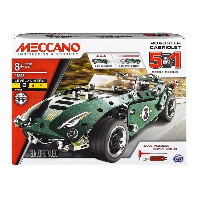 Конструктори з унікальними деталями - Конструктор Meccano Engineering and robotics Родстер кабріолет 5 в 1 інерційний (6040176)