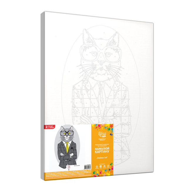 Товари для малювання - Набір для акрилового розпису за номерами Rosa start Fashion Cat (N00013266)