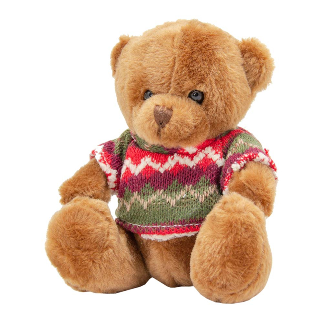 М'які тварини - М'яка іграшка Devilon Ведмедик в светрі темно-коричневий 15 см (044186/6 2) (044186/6-2)