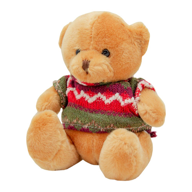 М'які тварини - М'яка іграшка Devilon Ведмедик в светрі світло-коричневий 15 см (044186/6-3)