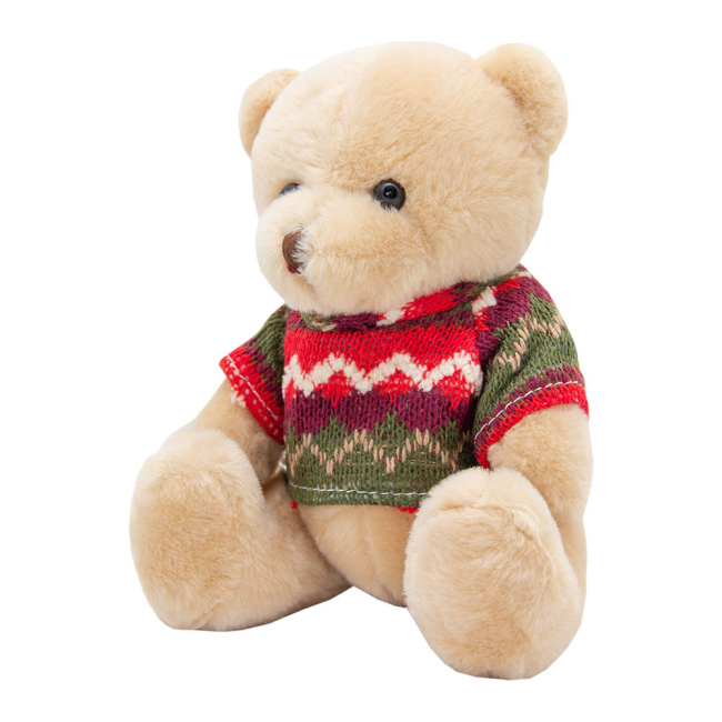 М'які тварини - М'яка іграшка Devilon Ведмедик в светрі бежевий 15 см (044186/6-4)