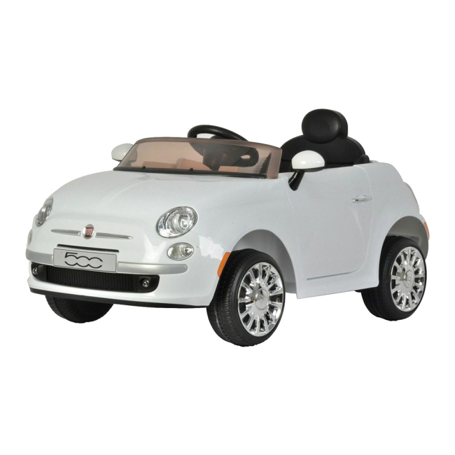 Електромобілі - Дитячий електромобіль Babyhit Fiat білий із дистанційним керуванням і ефектами (71143)