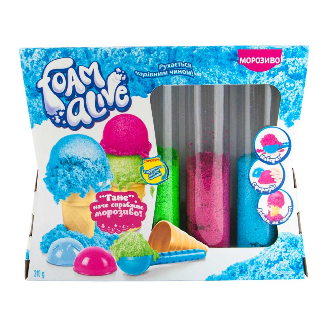 Антистрес іграшки - Повітряна піна Foam alive Яскраві кольори Морозиво із аксесуарами (5907)