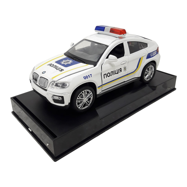 Транспорт и спецтехника - Автомодель Автопром BMW X6 Полиция 1:32 металлическая с эффектами (7844-1)