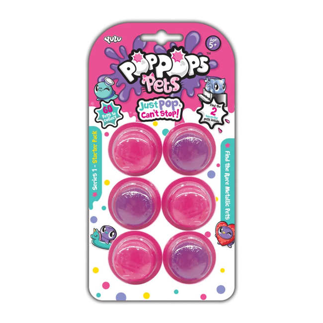 Фигурки животных - Игровой набор Yulu Poppops Питомцы сюрприз со слаймом 6 шт (YL40001)