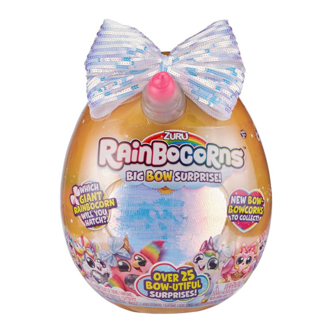 Мягкие животные - Мягкая игрушка-сюрприз Rainbocorns Большой бант с паетками (9209A)