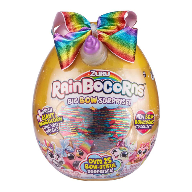 Мягкие животные - Мягкая игрушка-сюрприз Rainbocorns Большой бант радужный (9209B)