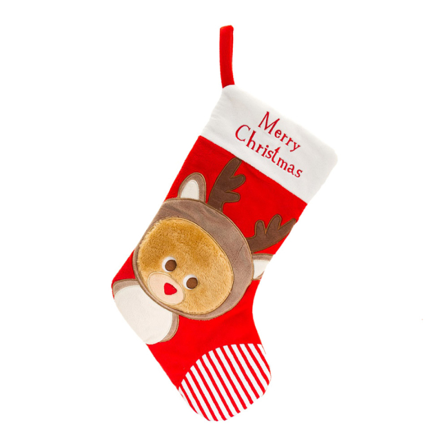 Аксессуары для праздников - Рождественский ботиночек Keel toys Медвежонок Пипп бело-красный (SX1740/1)
