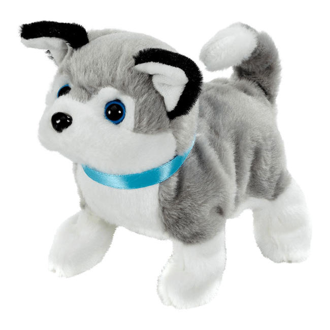 Мягкие животные - Интерактивная игрушка Addo Pitter patter pets Игривый щенок Хаски серый (315-11131-B/4)