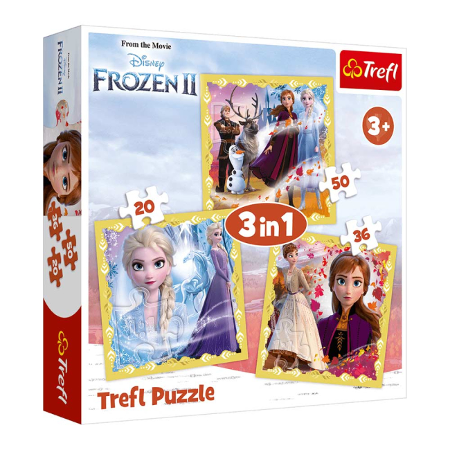 Пазлы - Пазлы Trefl Frozen 2 Сила Анны и Эльзы 3 в 1 (34847)