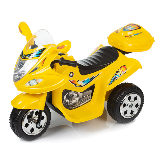 Електромобілі - Електромотоцикл Babyhit Маленький гонщик жовтий із ефектами (71627)