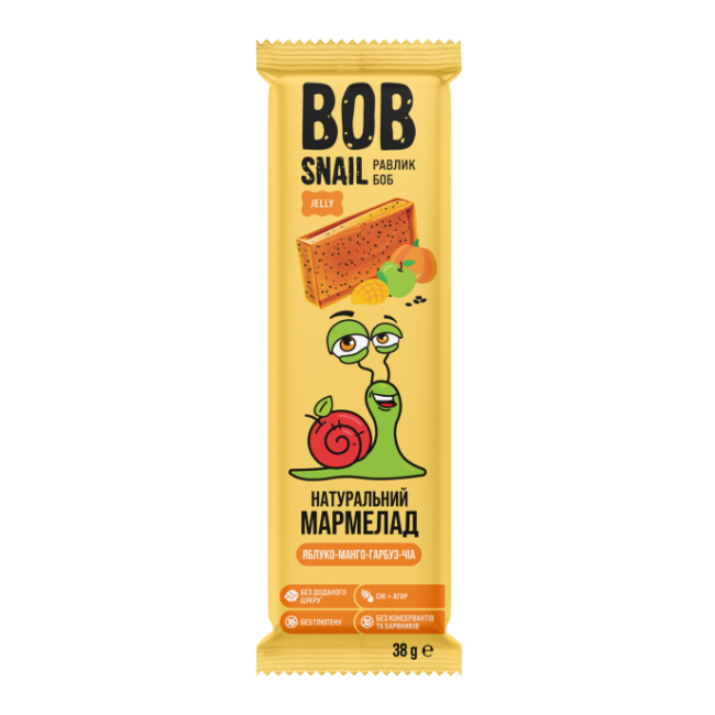 Сладости - Натуральный мармелад Bob Snail Яблоко-Манго-Тыква-Чиа (4820219340713)
