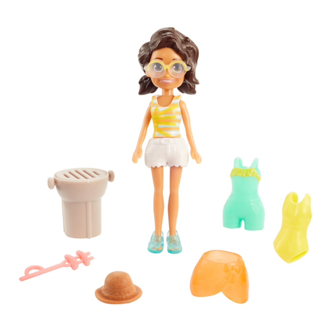Куклы - Набор Polly pocket Маленькая модница Шани в очках на пляже (GDM01/GMF77)
