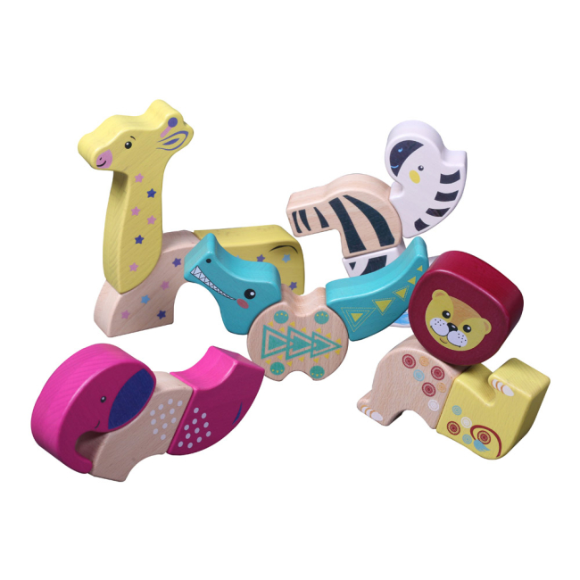 Развивающие игрушки - Магнитный конструктор Wumba Африканские животные 15 деталей (90007)